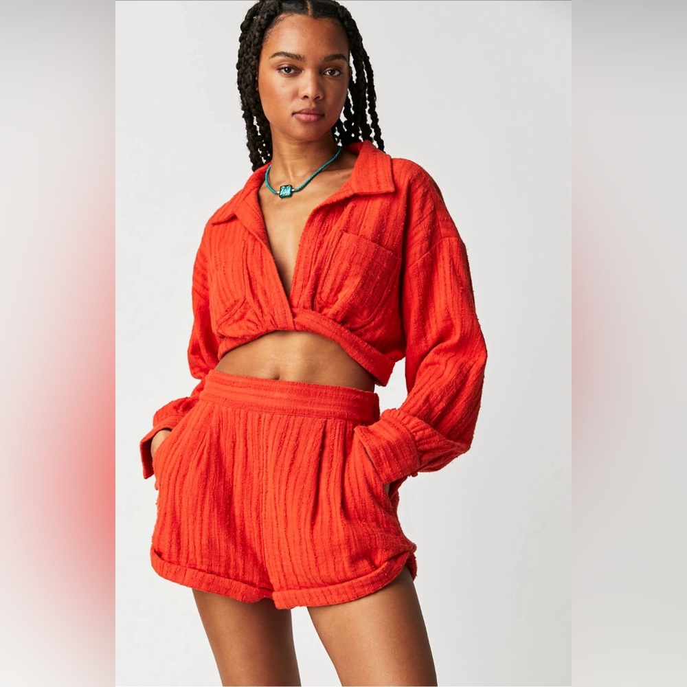 Free People Crop Top - Tomato - size XS